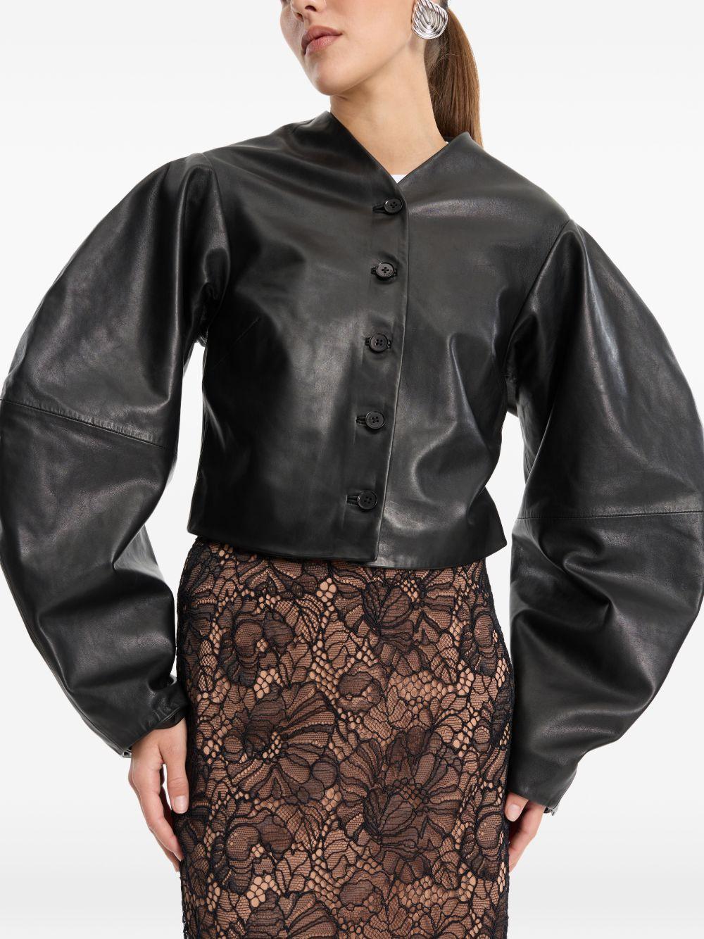 Button leather jacket 116172100  ROTATE 