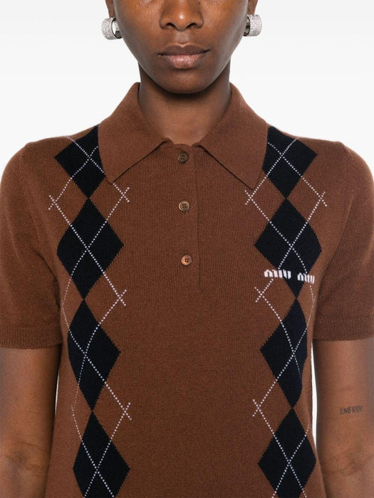logo-intarsia polo sweater MML972 S OOO 15NEF0005 MIU MIU 