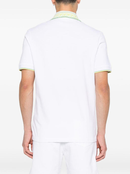 Laurel trim-collar polo shirt M-SP26-JTP-250-01 WHITE CASABLANCA 