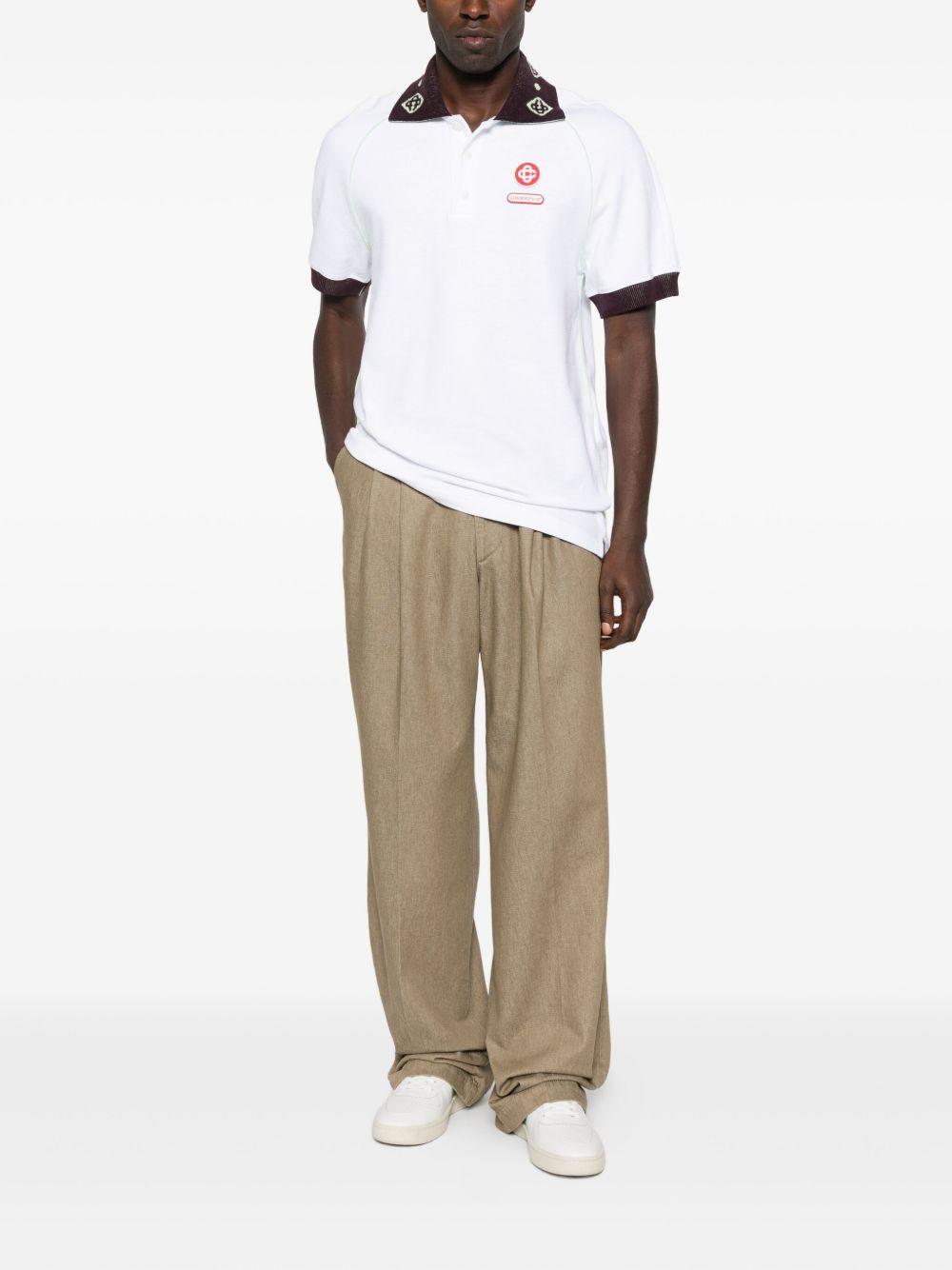 logo-patch polo shirt M-AW25-JTP-435-01 BRIGHT WHITE CASABLANCA 