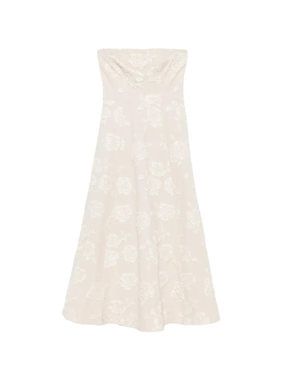 Floral-detail Strapless Midi Dress 1162572107  ROTATE 