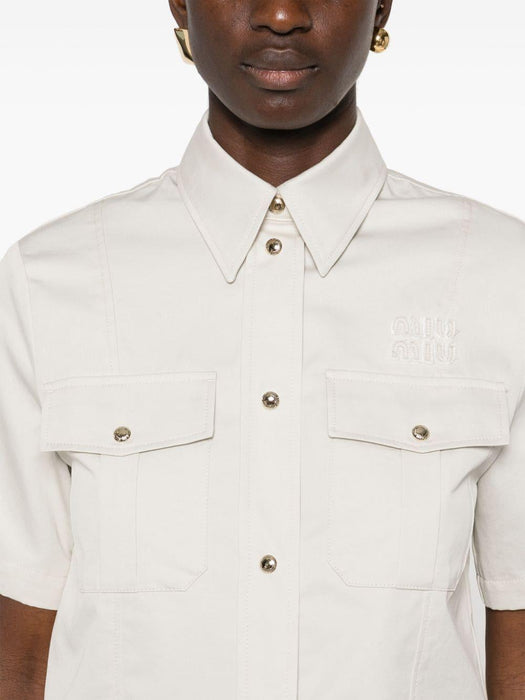 cropped cotton shirt MK1862 S OOO 144DF0A08 MIU MIU 