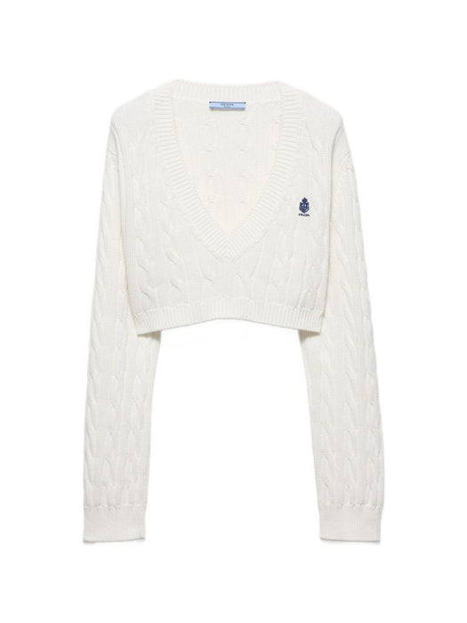 V-neck cotton sweater P24D3N S OOO 19VLF0009 PRADA 