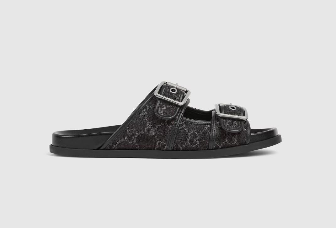 Men's slide sandal with buckles 831830 FAFPY8473 GUCCI 