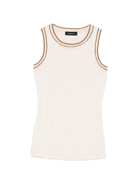 contrast-trim sleeveless tank top<BR/><BR/> JED276F602M203 VR1 FABIANA FILIPPI 