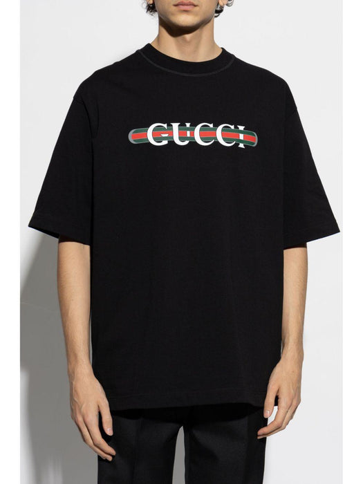 logo-print cotton T-shirt 784361 XJGTE1152 GUCCI 