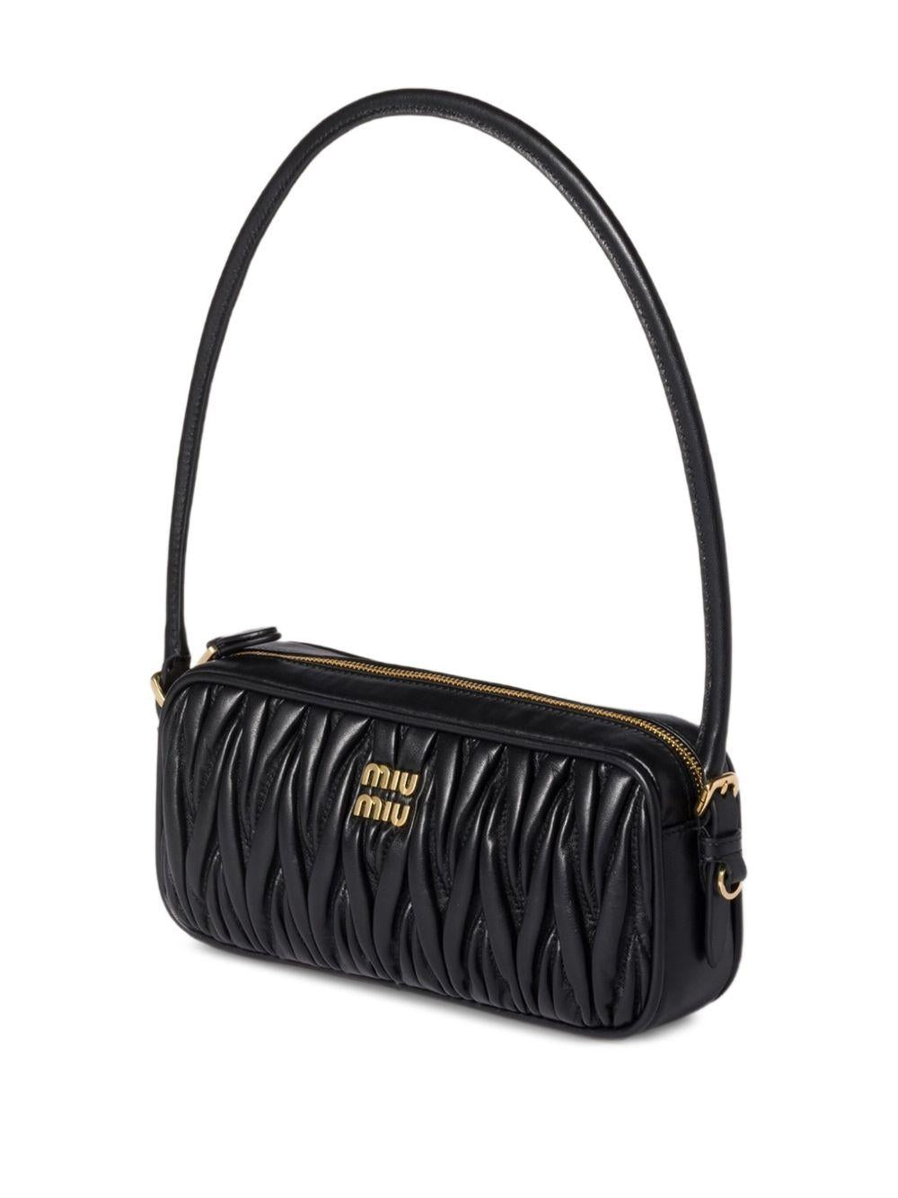 matelassé leather mini bag<BR/><BR/> 5NE024 AFPPF0002 MIU MIU 