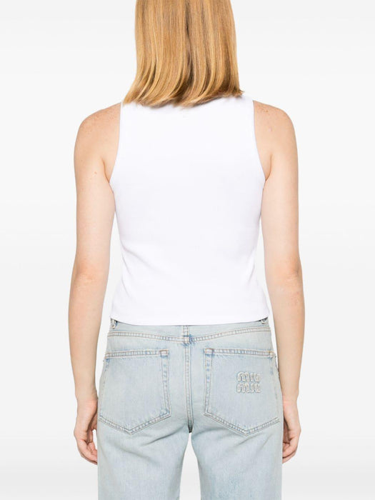beaded-logo tank top MJT682 S OOO 15NLF0009 MIU MIU 
