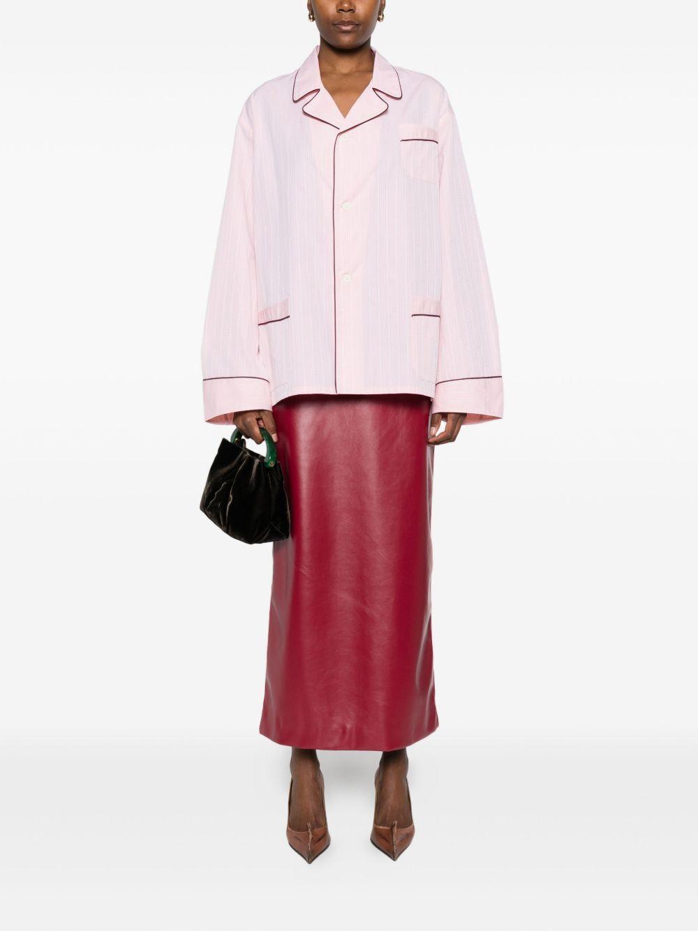 striped contrast-trim shirt<BR/><BR/> P479I S OOO 18OVF0924 PRADA 