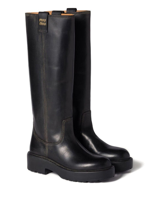 leather boots 5W971D F DD55 5ODF0002 MIU MIU 