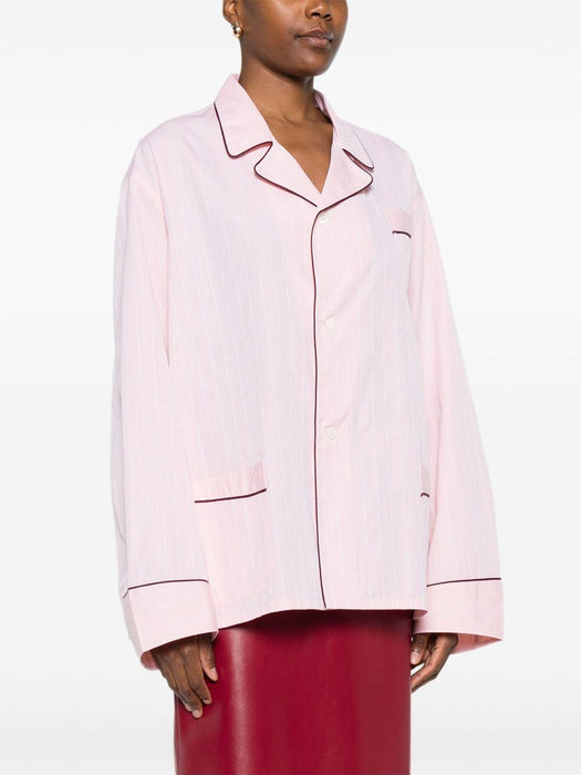 striped contrast-trim shirt<BR/><BR/> P479I S OOO 18OVF0924 PRADA 