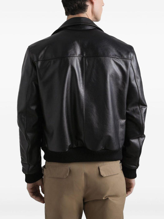 leather zip-fastening bomber jacket G9BQHL GJ544N0000 DOLCE & GABBANA 