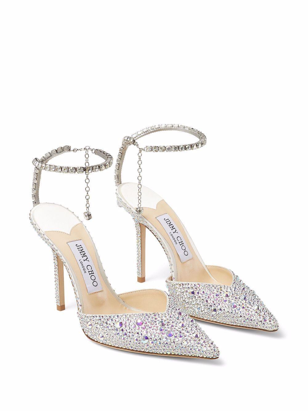 Saeda 100mm pumps SAEDA 100 BAM IVORY/CRYSTAL JIMMY CHOO 