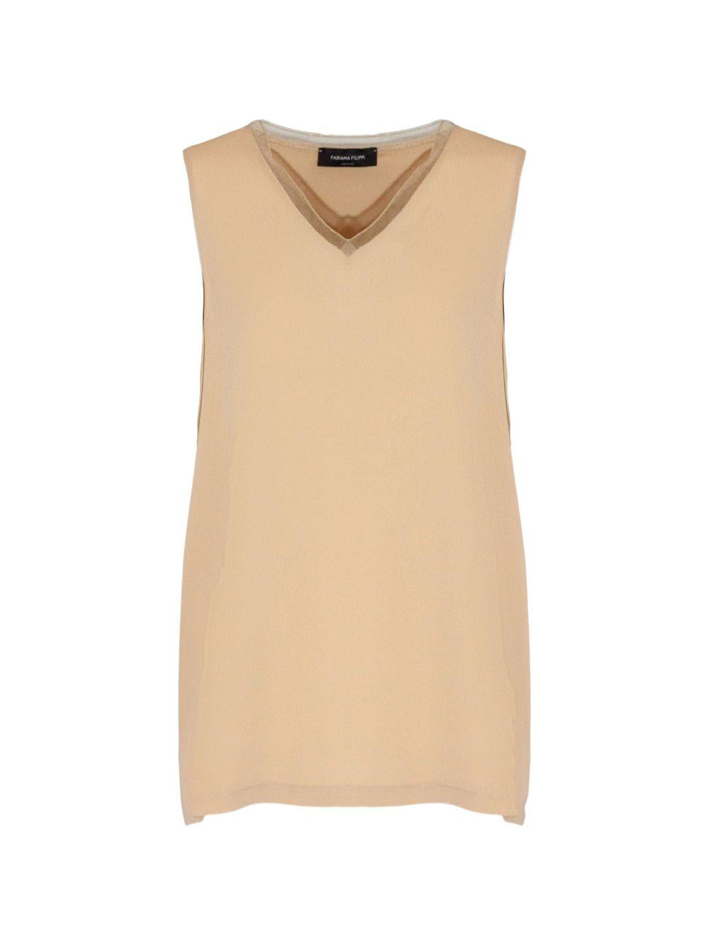 V-neck tulle top TPD266F295L775 0157 FABIANA FILIPPI 