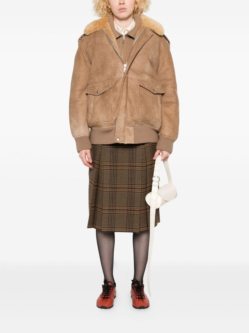 shearling-collar patch-pocket jacket 58A237 S OOO 172LF0065 PRADA 