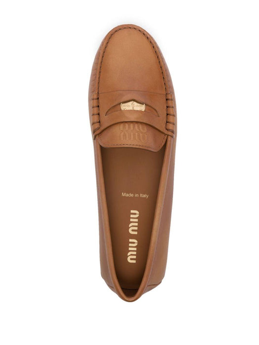 coin-detail leather loafers 5DD022 F 005 3F33F0018 MIU MIU 