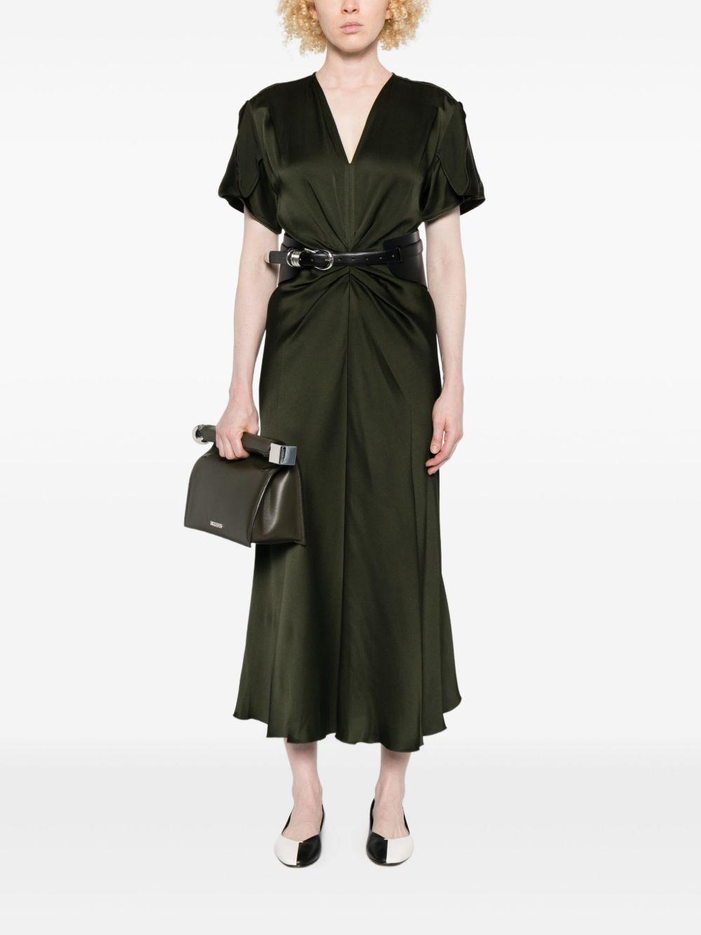 twisted V-neck midi dress 1425WDR005195D 2706 VICTORIA BECKHAM 