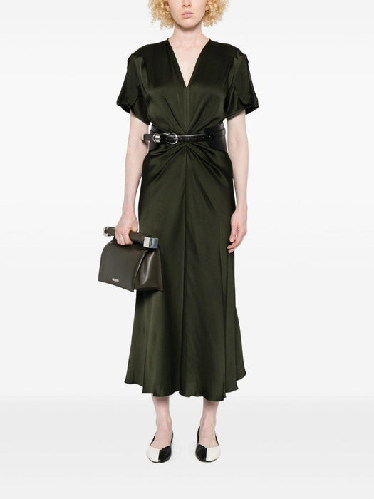 twisted V-neck midi dress 1425WDR005195D 2706 VICTORIA BECKHAM 