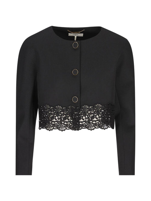 Collarless cropped jacket CH26AVE24067 001 CHLOÉ 