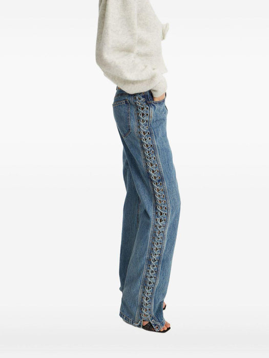 laced straight leg jeans 1145953054 3054 ROTATE 