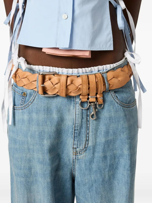 Logo-embroidered wide-leg Jeans GWP394 S 232 193KF0013 MIU MIU 