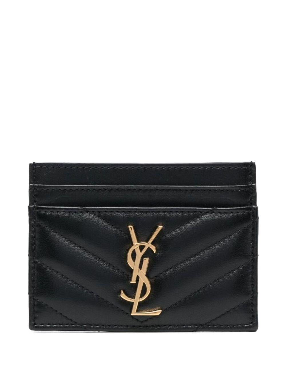 chevron logo cardholder 423291 AAA441000 SAINT LAURENT 