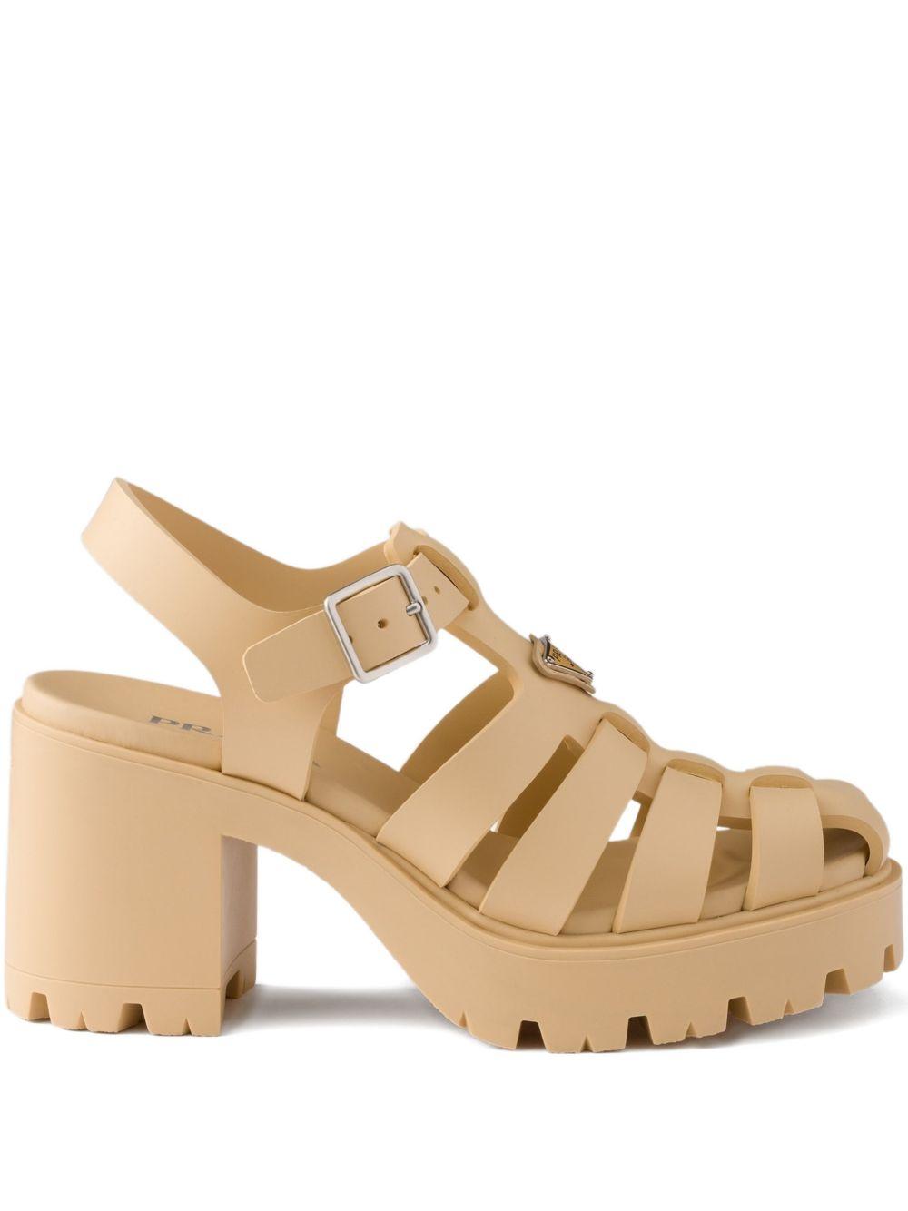 metal buckle platform sandals 1X267O F 090 3LKKF0018 PRADA 
