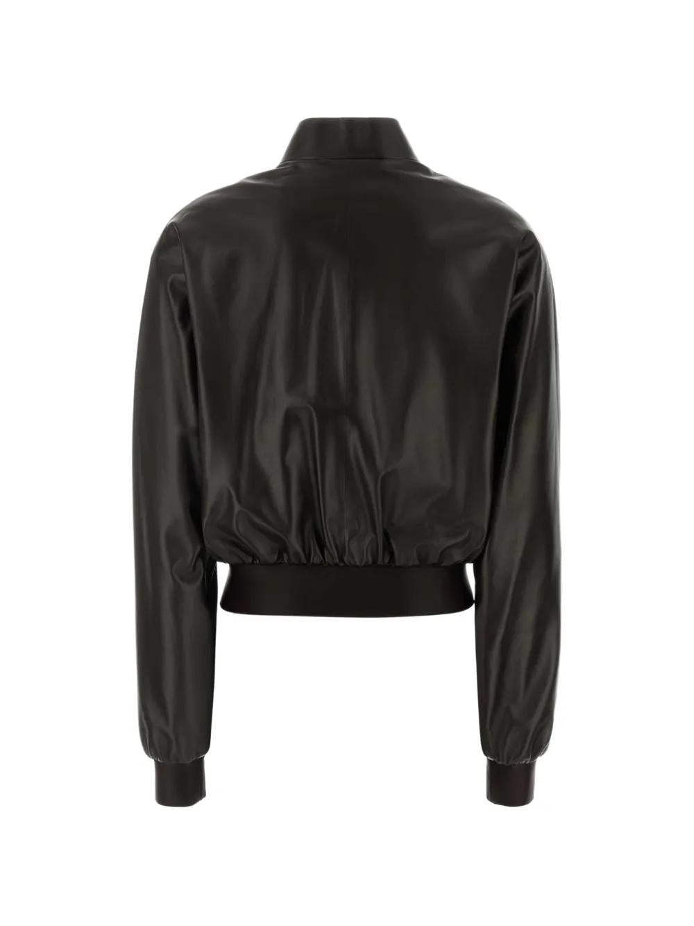 High-neck leather bomber jacket 871997 XNBCU 2040 GUCCI 
