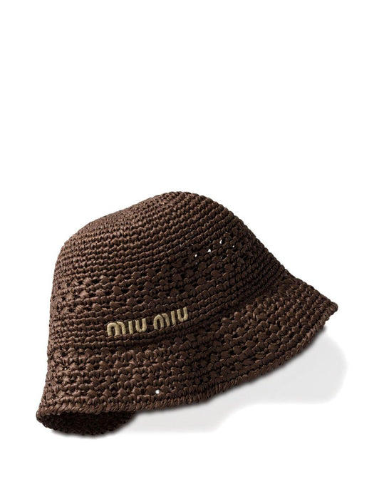 Woven bucket hat 5HC287 2DO1F05DJ MIU MIU 