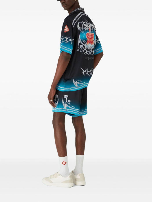 Blades Short Sleeve Silk Satin Shirt M-AW25-SH-003-03 BLADES CASABLANCA 