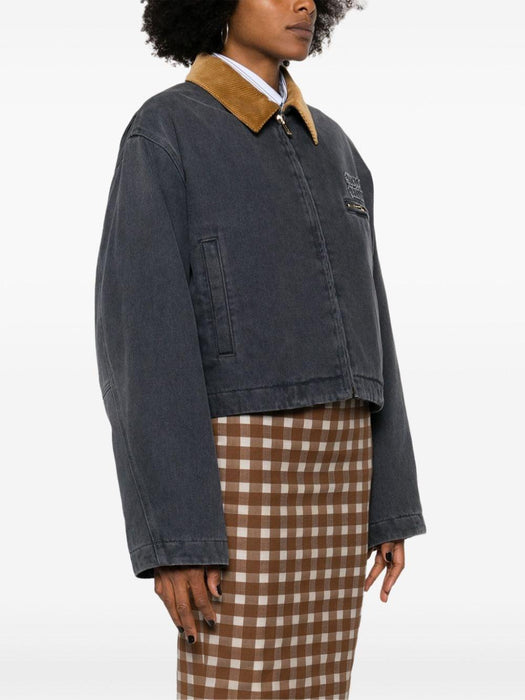 corduroy-collar padded denim jacket ML1092 S OOO 15Q7F0031 MIU MIU 
