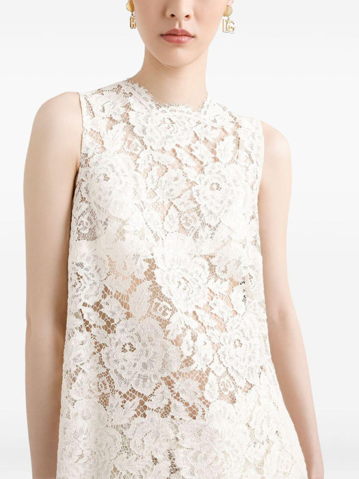 lace-detailing top<BR/><BR/> F73G9T HLM7LW0001 DOLCE & GABBANA 
