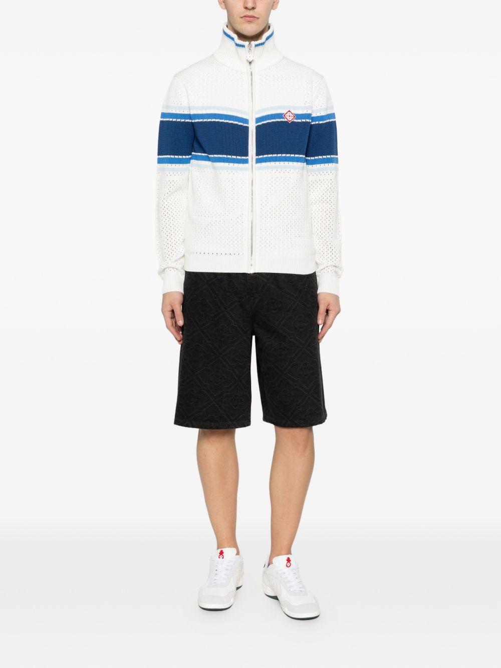 striped cardigan M-SS26-KW-1303-01 WHITE / BLUE CASABLANCA 