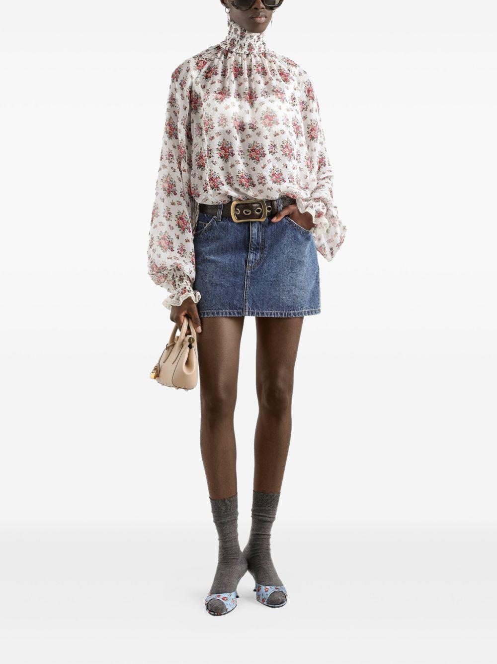 floral-print lace-trim blouse F7BK3T IS10FHA5XK DOLCE & GABBANA 