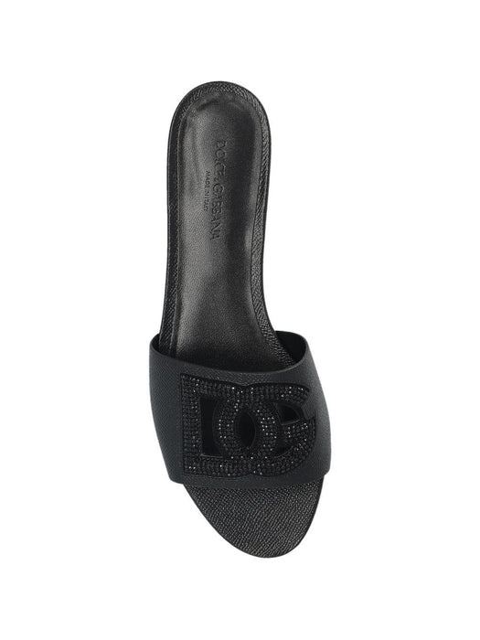 logo-lettering flat sandals<BR/><BR/> CQ0666 A02178B956 DOLCE & GABBANA 