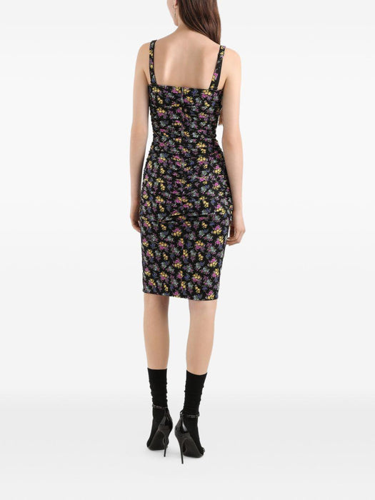 floral-pattern ruched midi dress F610YT FSA8AHN5XL DOLCE & GABBANA 