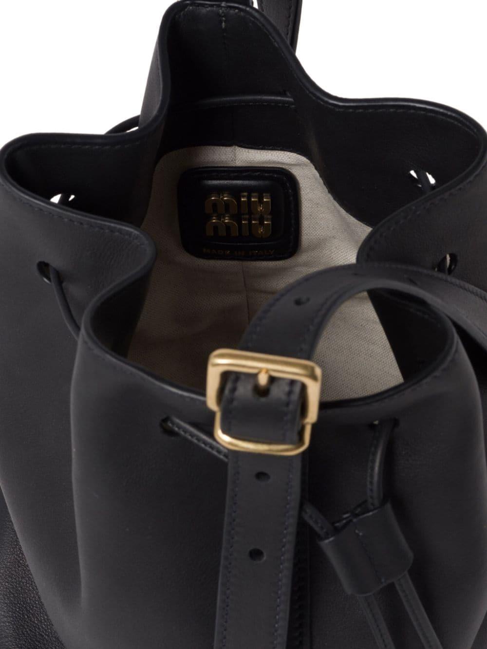 leather bucket bag 5BE090 2CRMF0002 MIU MIU 