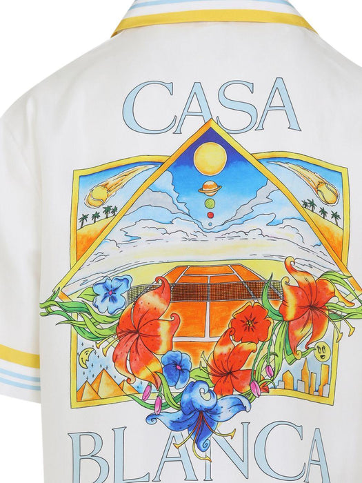Tennis Landscape Short Sleeve Shirt M-SS26-SH-003-04 FLOWER COURT ICON CASABLANCA 