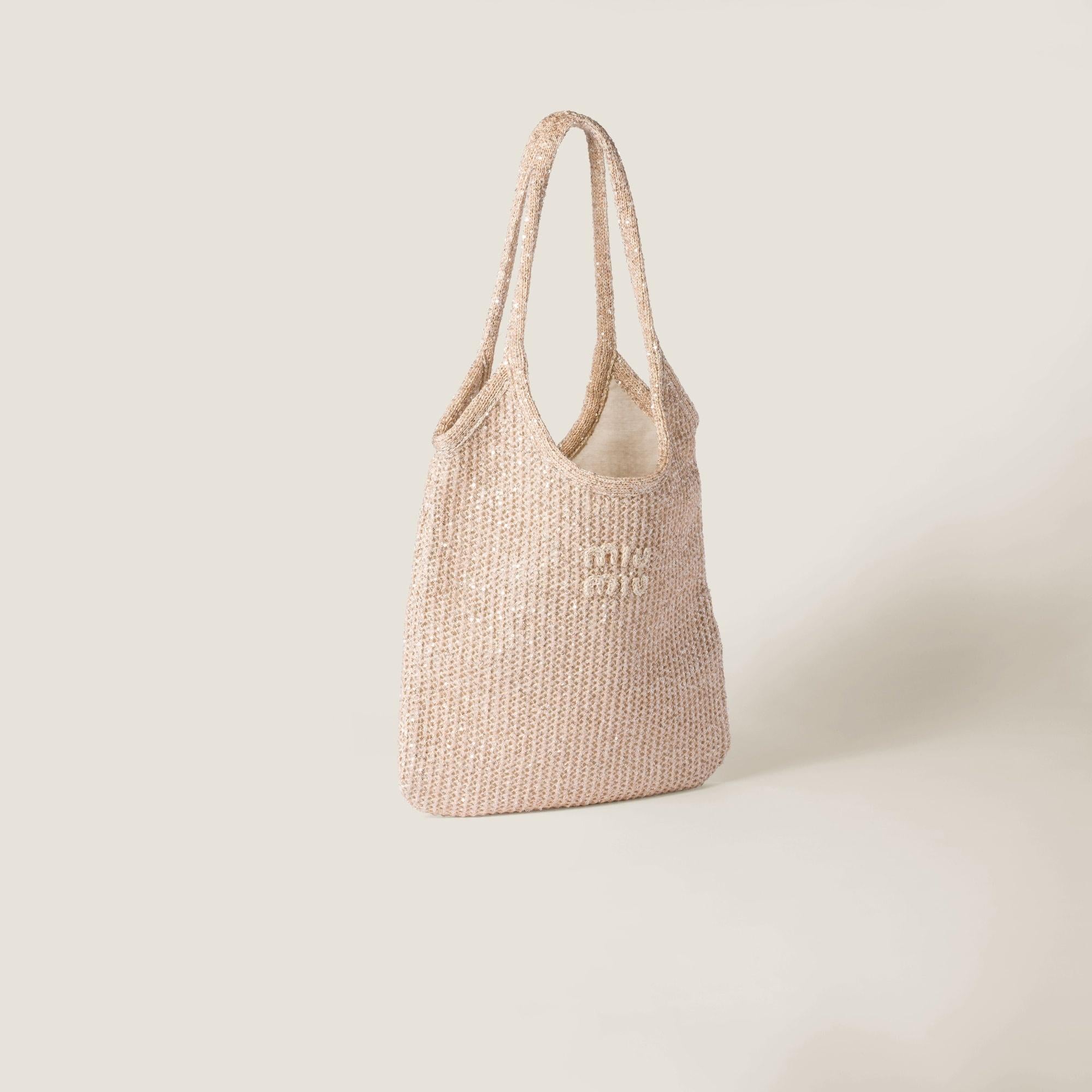 Ivy mesh bag decorated with sequins 5BG231 V OLO ACP8F0236 MIU MIU 