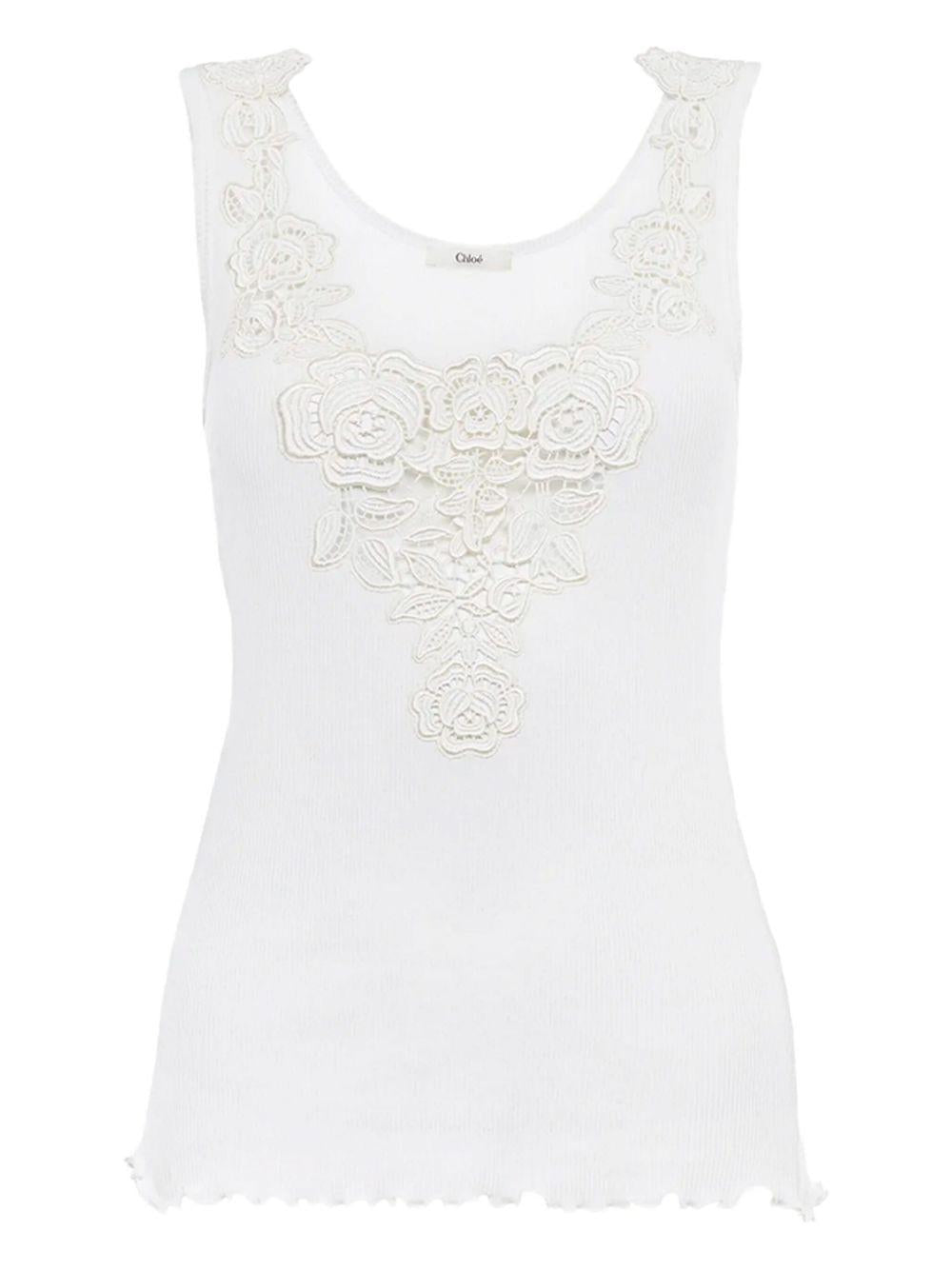 floral-appliqué top 25AJH26196 101 CHLOÉ 