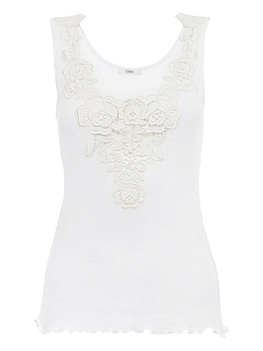 floral-appliqué top 25AJH26196 101 CHLOÉ 