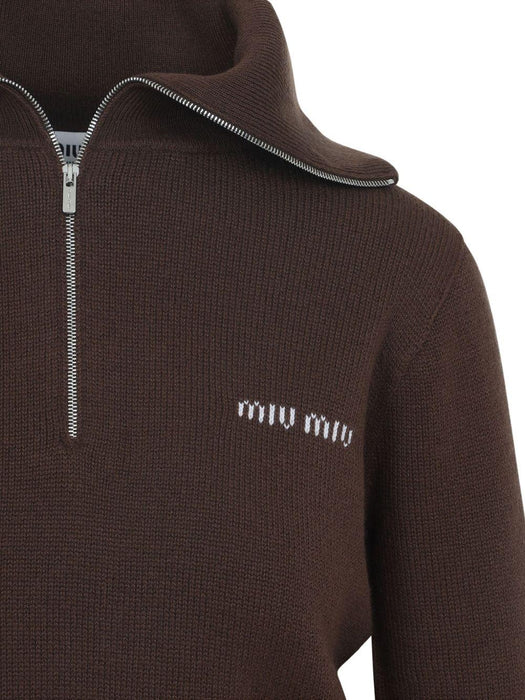 high-neck zip-up sweater MMLB47 S OOO 17SAF0324 MIU MIU 