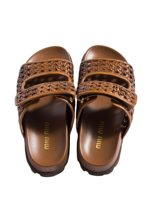 Woven leather sandals 5XX679 F 010 3ZN7F0046 MIU MIU 