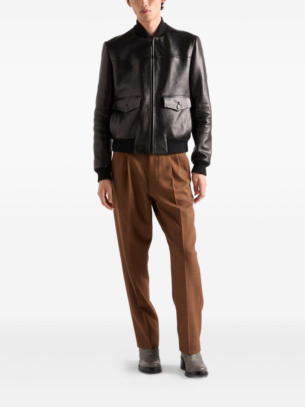 leather bomber jacket UPW580 S OOO 17UAF0002 PRADA 