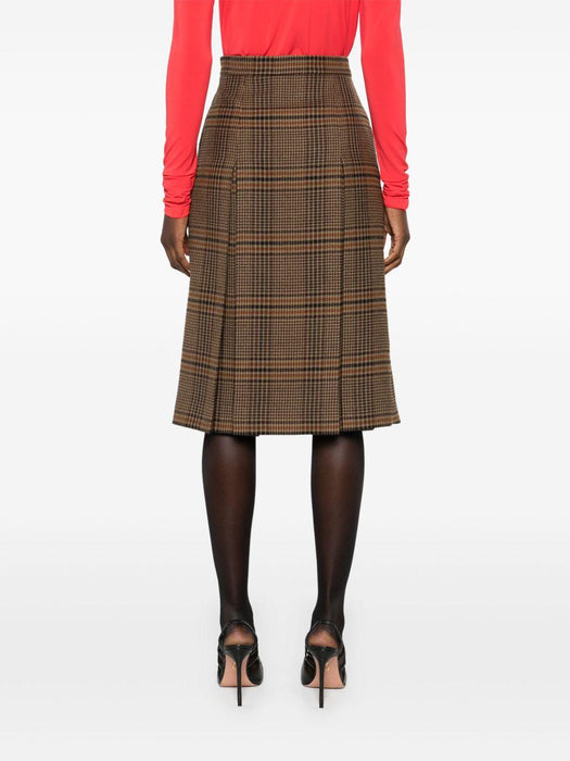 pleated check midi skirt<BR/><BR/><BR/><BR/><BR/> 831068 Y9I702849 SAINT LAURENT 
