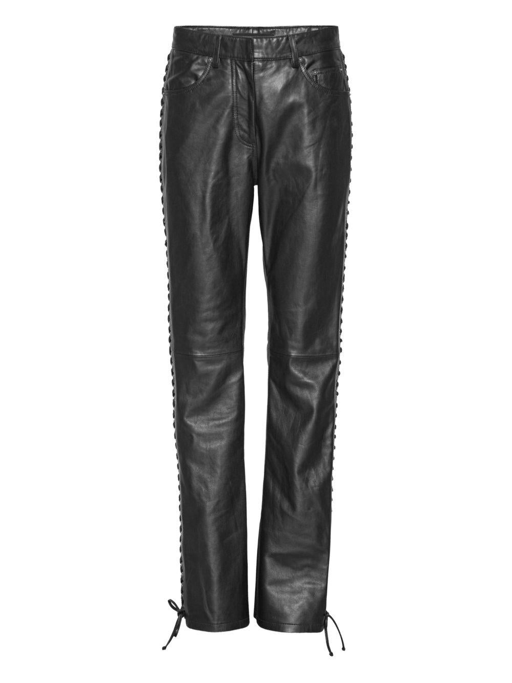 laced leather trousers<BR/><BR/><BR/><BR/><BR/><BR/><BR/><BR/> 115133100 100 ROTATE 