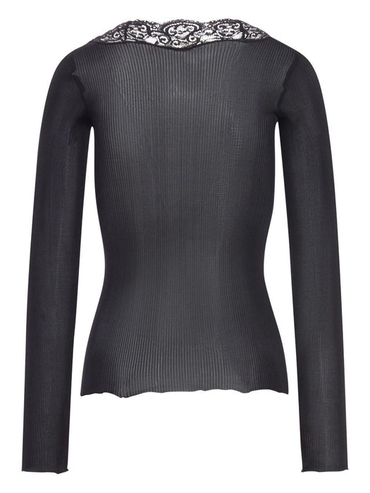 ribbed lace-detail cardigan<BR/><BR/><BR/><BR/><BR/><BR/><BR/><BR/><BR/><BR/><BR/> 839144 Y37SM1000 SAINT LAURENT 