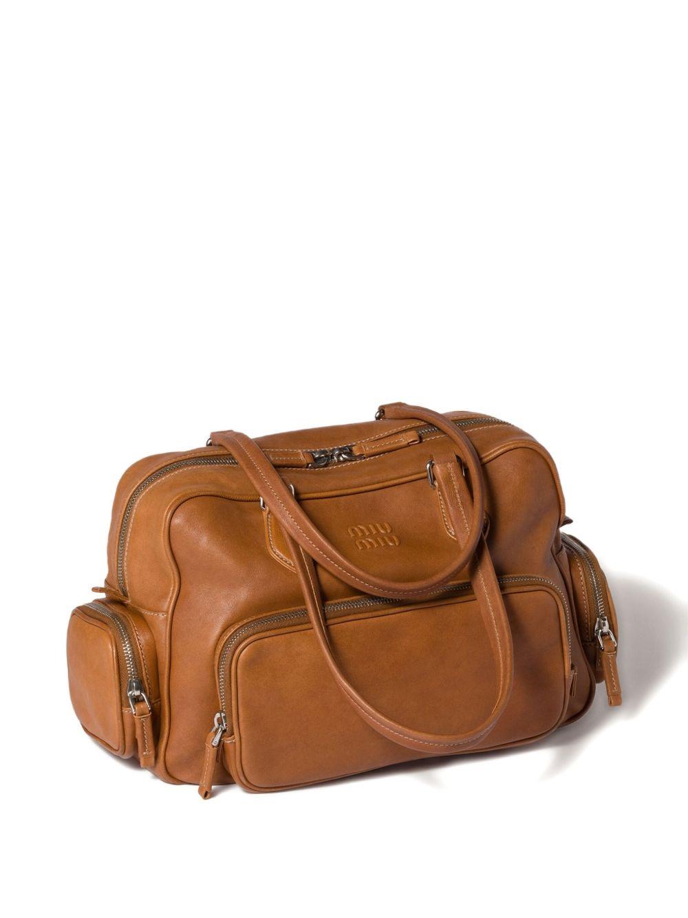 Pocket leather zipped tote bag 5BB159 V OLO 2CRLF098L MIU MIU 