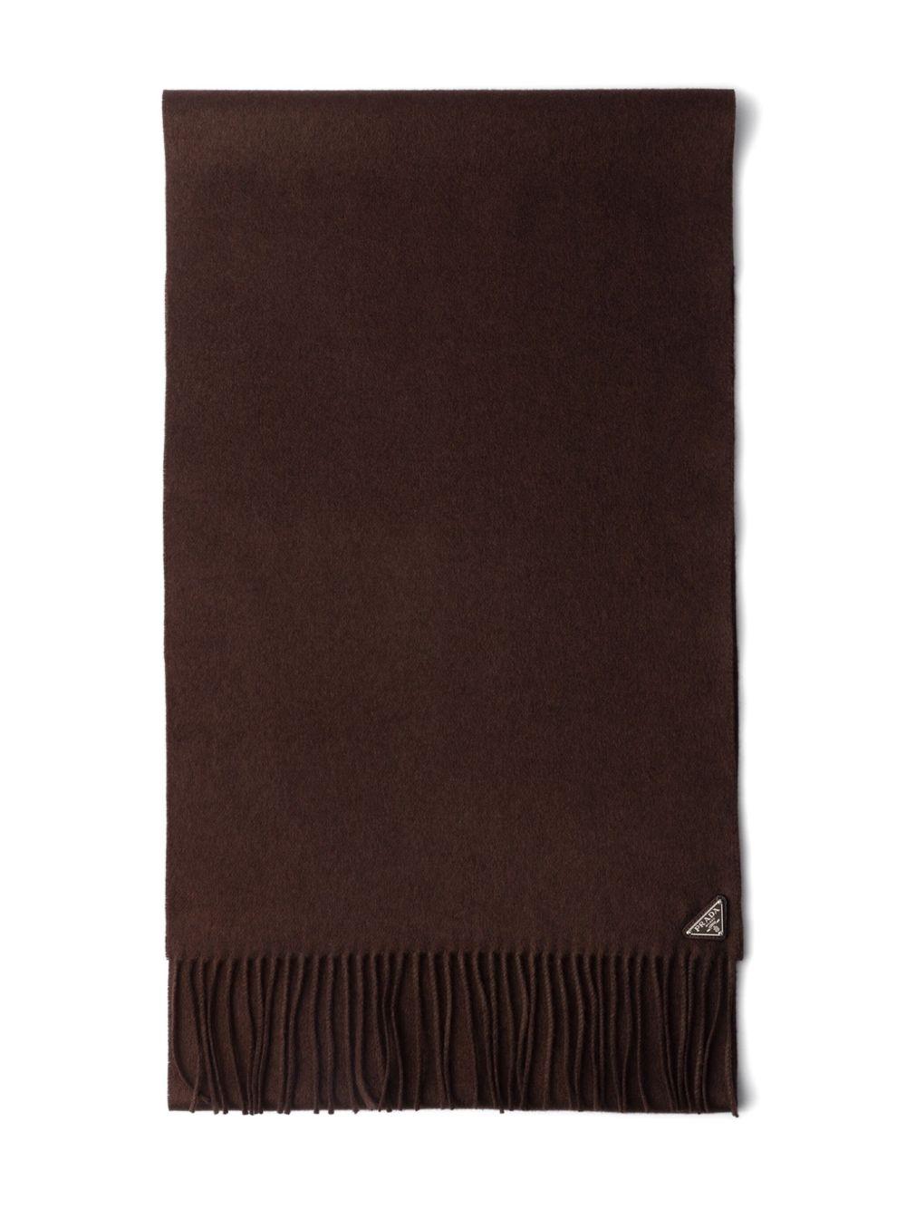 triangle-logo fringe scarf 2FS065 2COPF0038 PRADA 