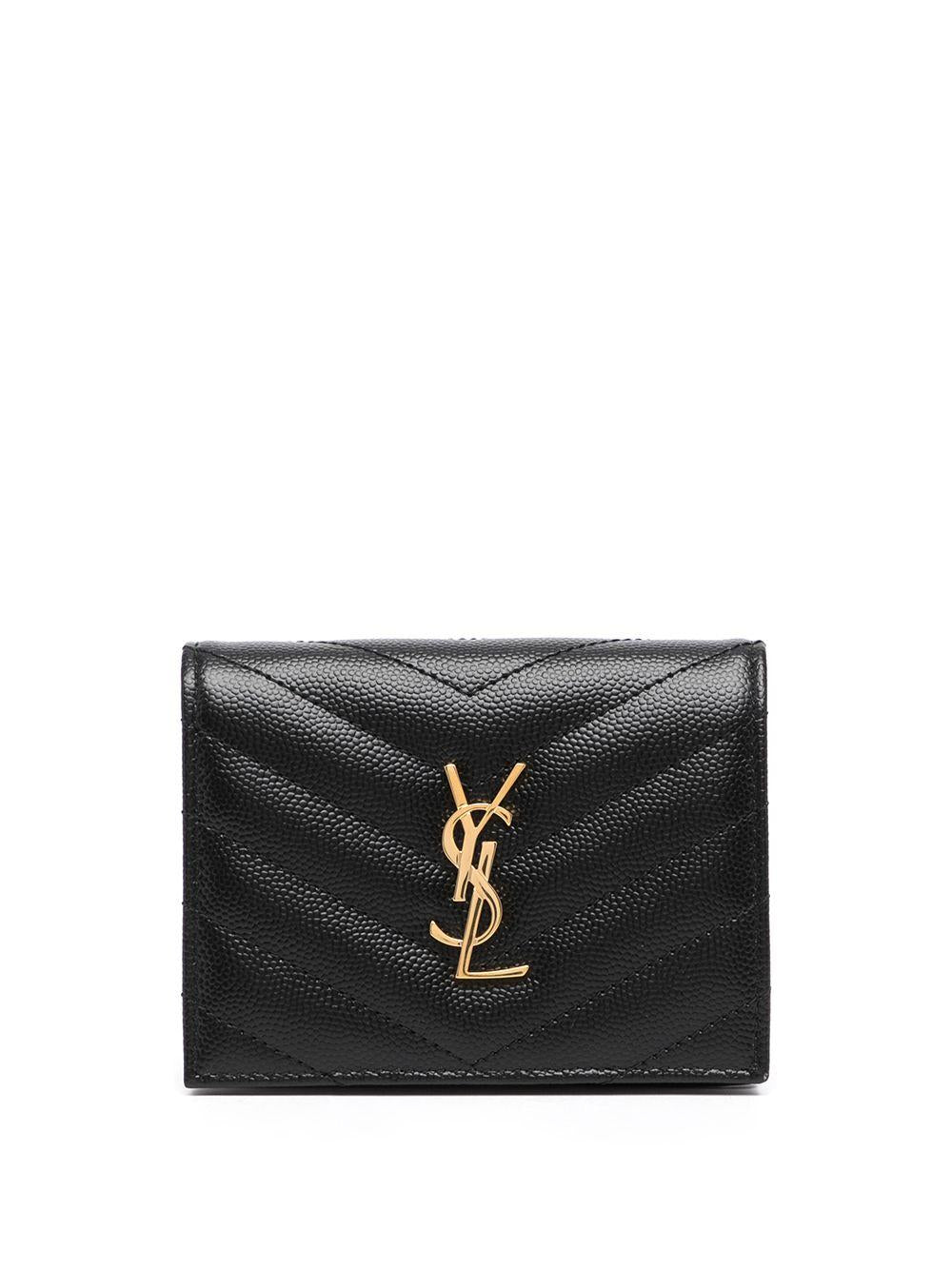 pebbled logo plaque cardholder 668290 BOWA11000 SAINT LAURENT 